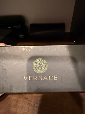 Versace Black Eyewear Case with Gold Logo
